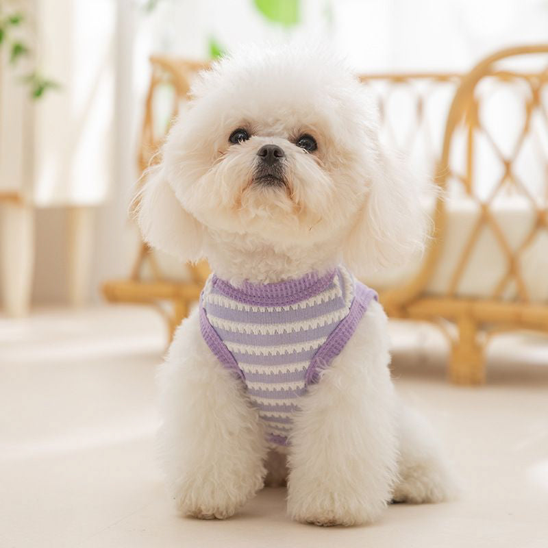 ニコちゃん柄ボーダーノースリーブベスト