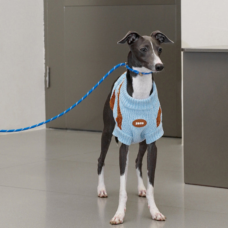 ブルーブラウンボーダーニット