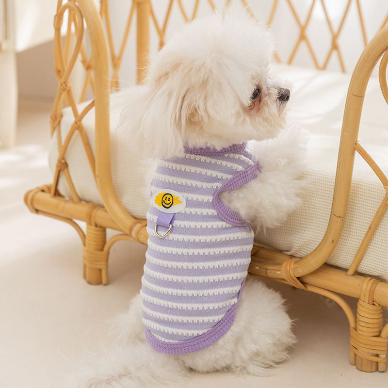 ニコちゃん柄ボーダーノースリーブベスト