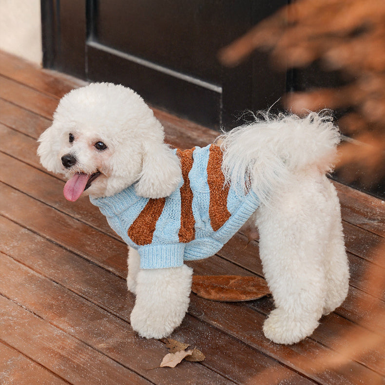 ブルーブラウンボーダーニット