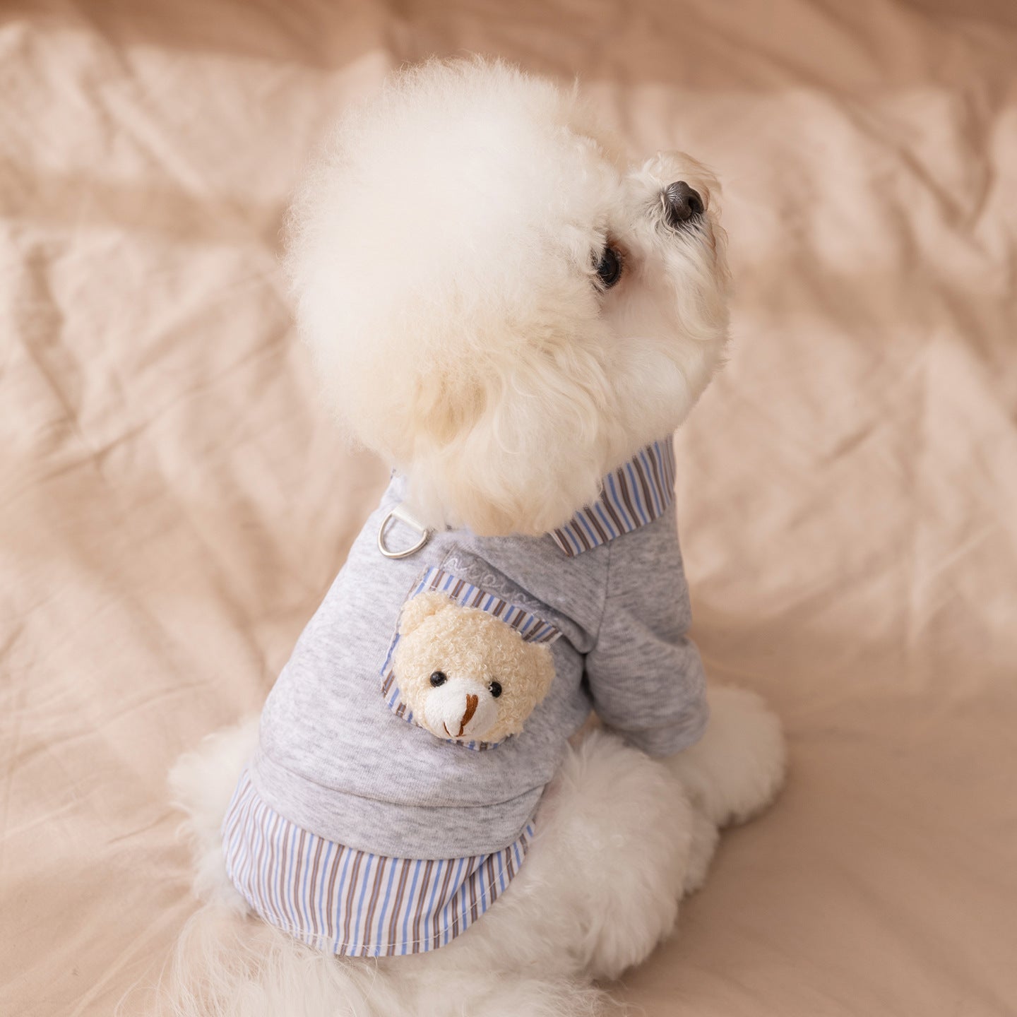 くまモチーフレイヤード風スウェット