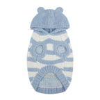 フード付きボーダー柄ノースリーブニット