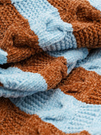 ブルーブラウンボーダーニット