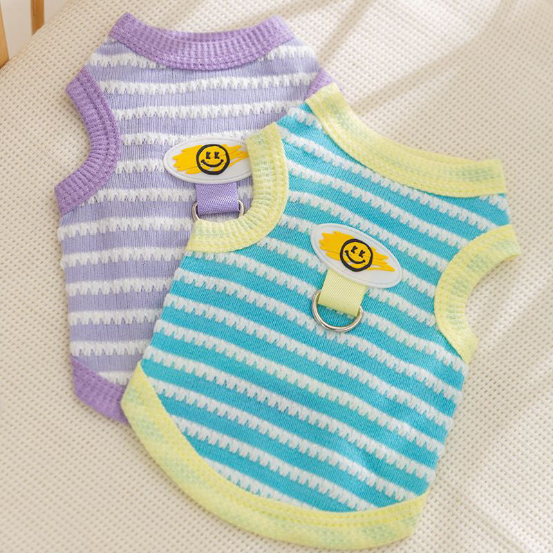 ニコちゃん柄ボーダーノースリーブベスト