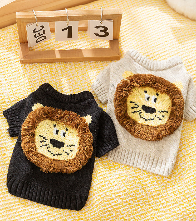 ちびライオンのふわもこニット