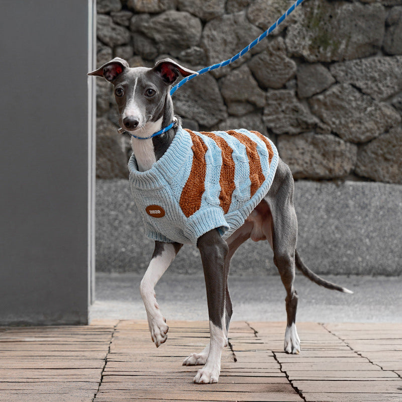 ブルーブラウンボーダーニット