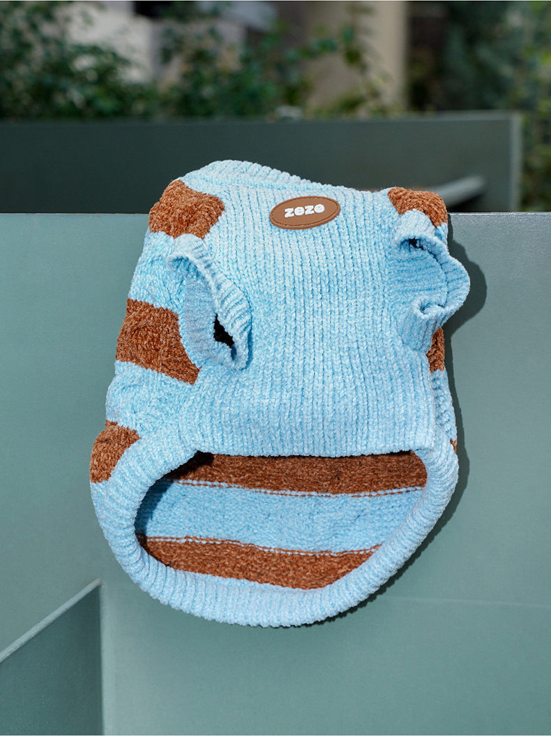 ブルーブラウンボーダーニット