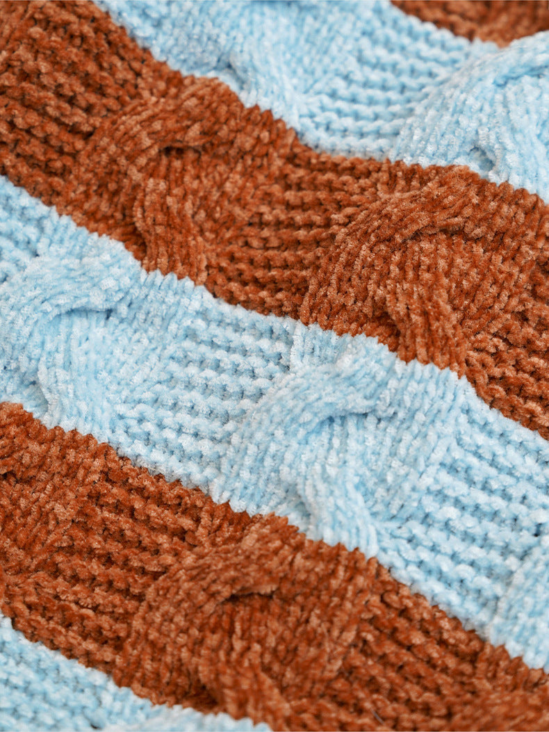 ブルーブラウンボーダーニット