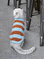 ブルーブラウンボーダーニット