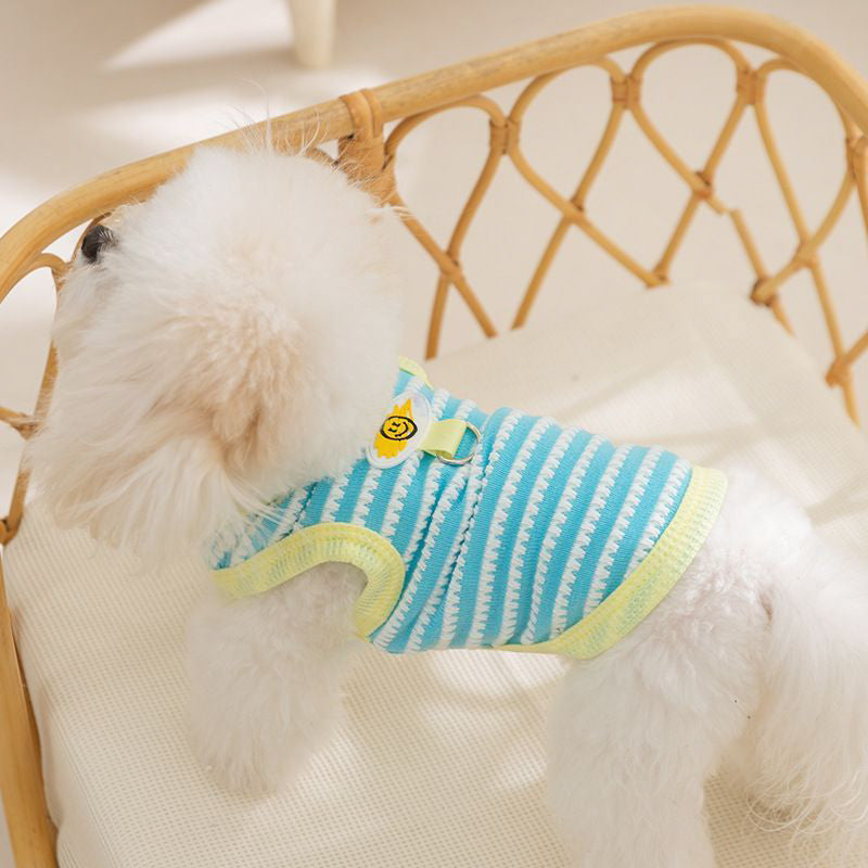 ニコちゃん柄ボーダーノースリーブベスト