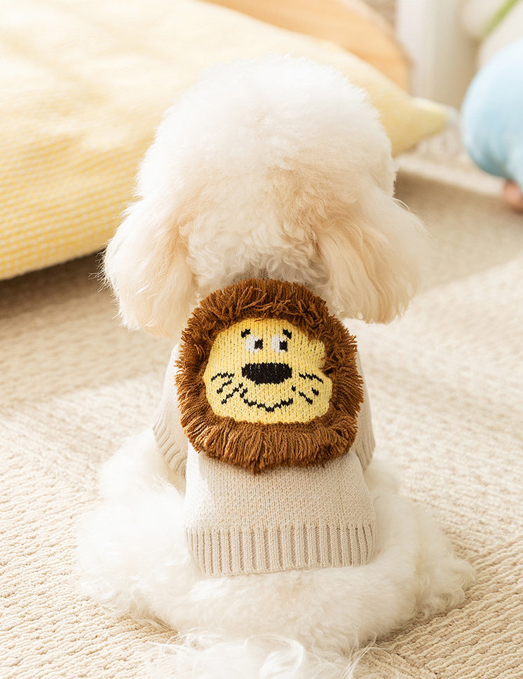 ちびライオンのふわもこニット