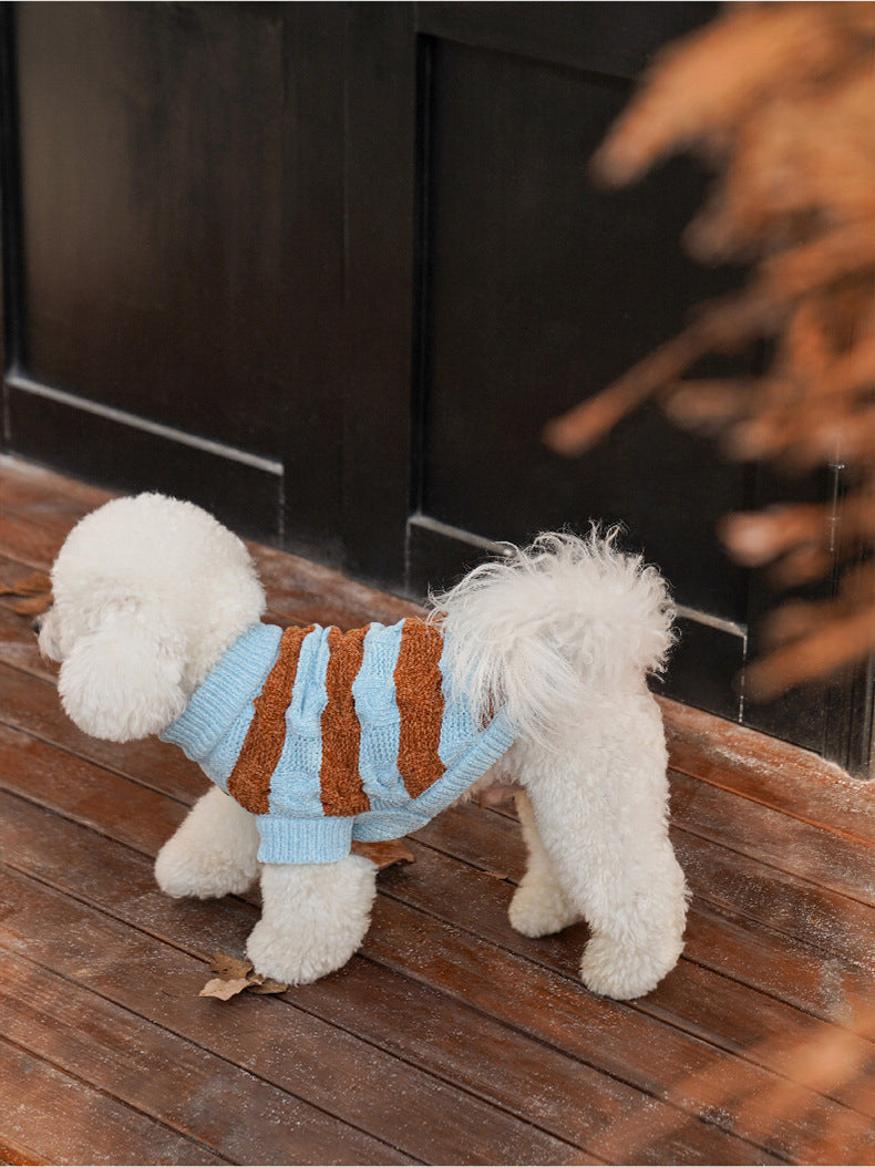 ブルーブラウンボーダーニット