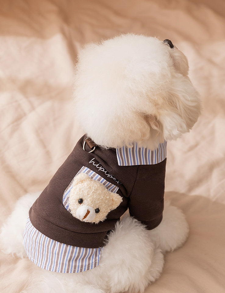 くまモチーフレイヤード風スウェット