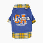 チェック柄レイヤード風スウェット