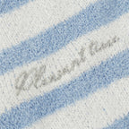 フード付きボーダー柄ノースリーブニット