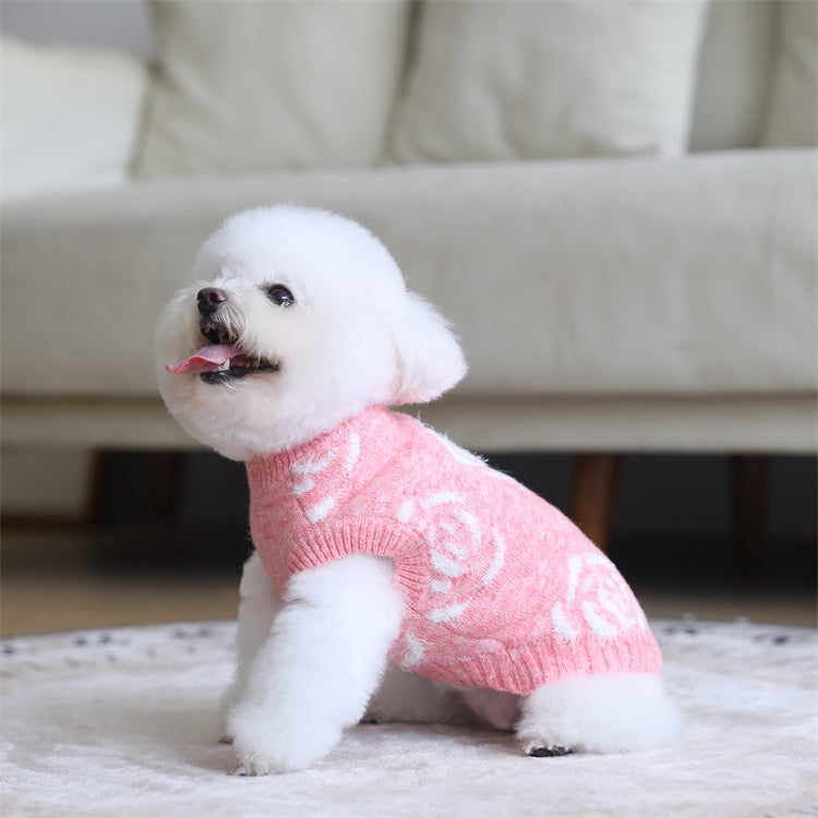 ローズ柄ノースリーブニット