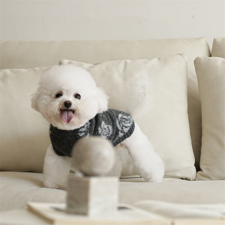 ローズ柄ノースリーブニット