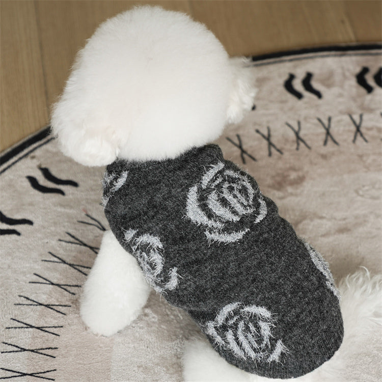 ローズ柄ノースリーブニット