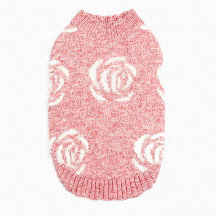 ローズ柄ノースリーブニット