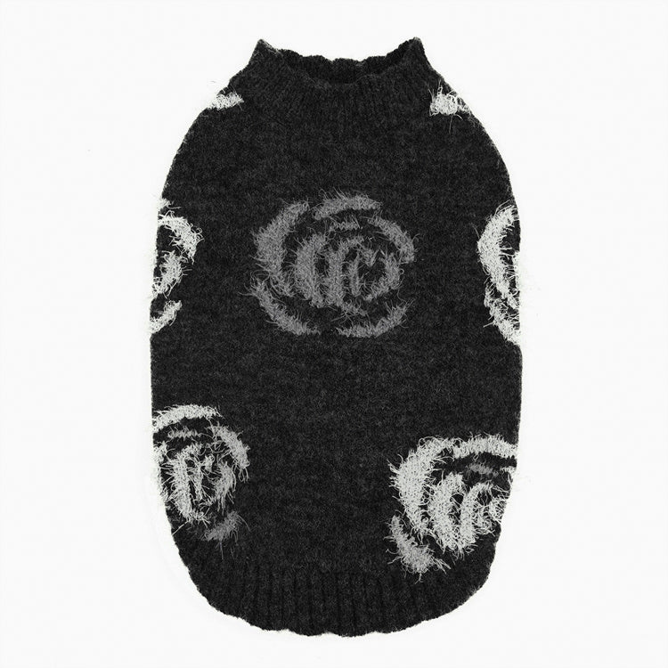 ローズ柄ノースリーブニット