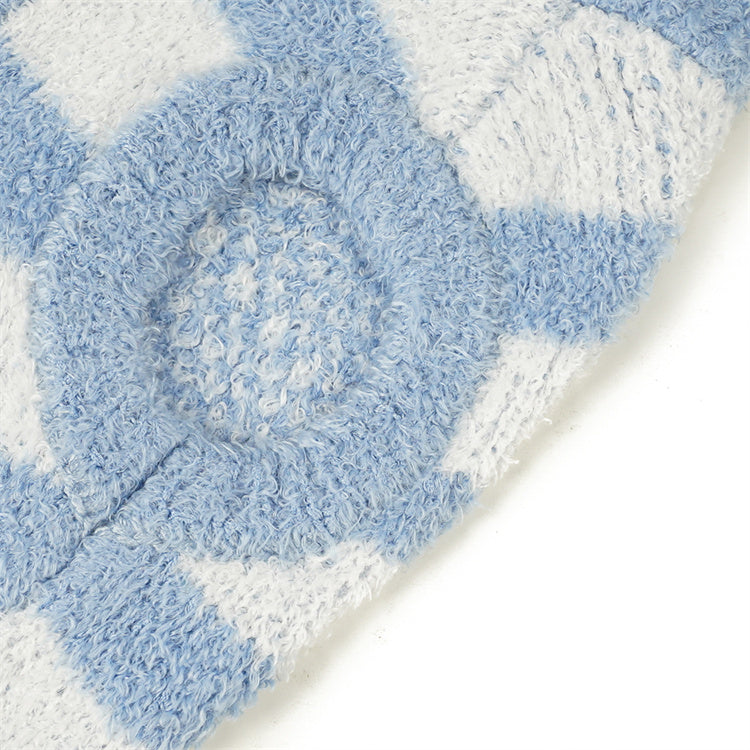 フード付きボーダー柄ノースリーブニット