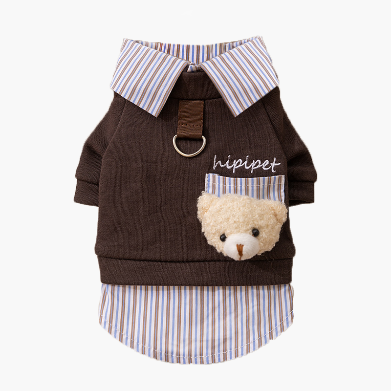 くまモチーフレイヤード風スウェット